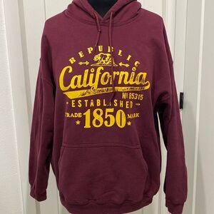 Vintage Y2K California Republic Pullover Hoodie |Size XL